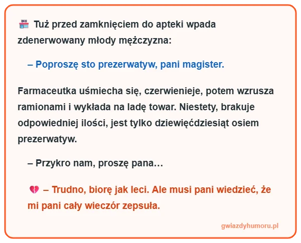 Zajefajny i śmieszny mem z tekstem kawału o młodości, aptece i stu prezerwatywach - gwiazdyhumoru.pl