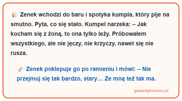 Grafika do Dowcipu zenek bar kumpel zona